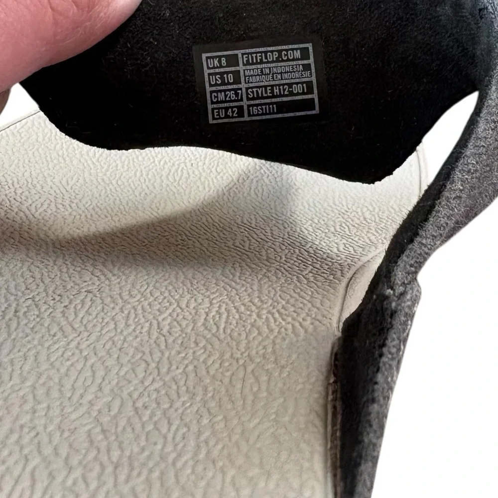 FitFlop toe-post gray canvas thong sandals size 10